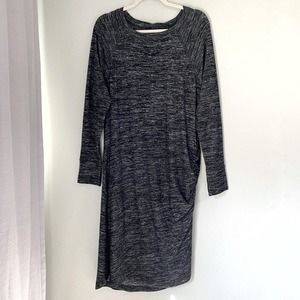 Banana Republic Heather Gray Ruched Side Long Sleeve Maternity Body Con Dress